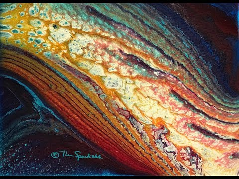 Acrylic Pour Painting #353- Corner Pour 🔉