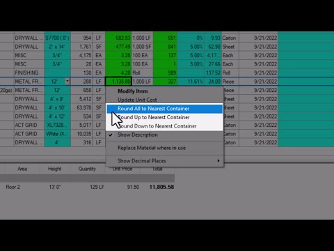 Quick Bid The Materials Tab