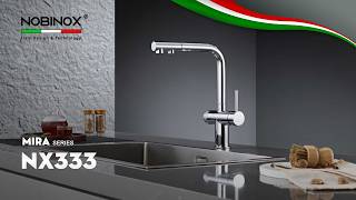 VÒI RỬA BÁT DÂY RÚT 3 ĐƯỜNG NƯỚC NOBINOX MIRA NX333 video 2