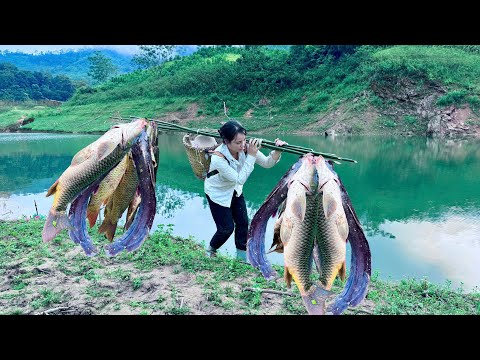 FULL VIDEO OF TRADITIONAL FISHING SKILLS: 120 Days Of A Single Mom's Giant Fishing Challenge