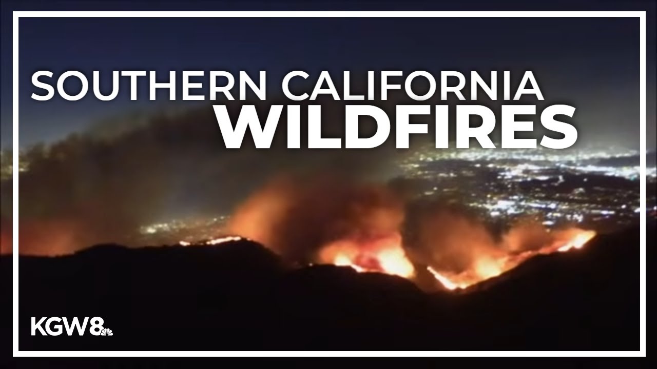 Wind fueling 2 wildfires in Southern California