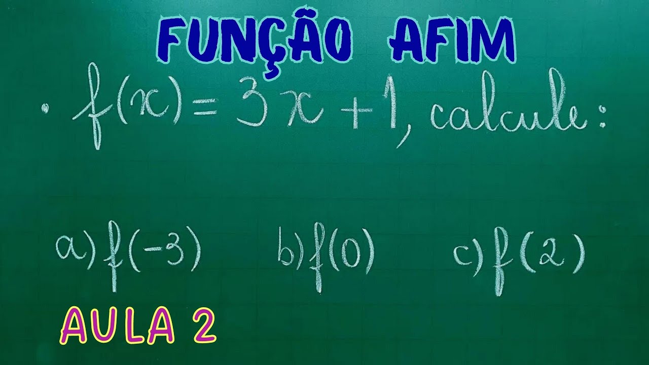 VALOR NUMÉRICO DE UMA FUNÇÃO AFIM - FUNÇÃO DO 1º GRAU - AULA 2 - Professora Angela Matemática