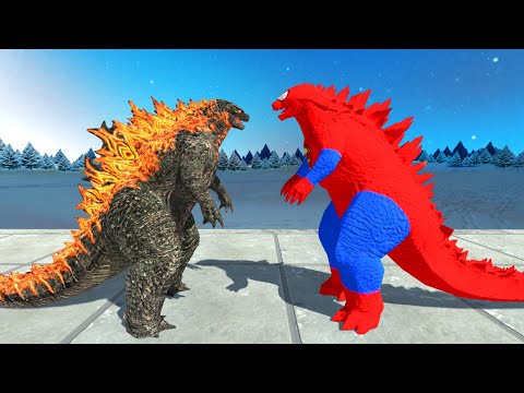 New Superman Godzilla 2014 Vs Team Monster Godzilla 2021 Death run - Animal Revolt Battle Simulator