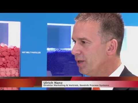 Rotoform ® von Sandvik Process Systems, ROTE COUCH EXPRESS, ACHEMA 2015