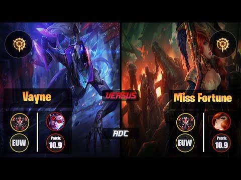 GrandMaster VAYNE [Press the Attack] (ADC) VS  MISS FORTUNE - Grandmaster EUW Patch 10.9