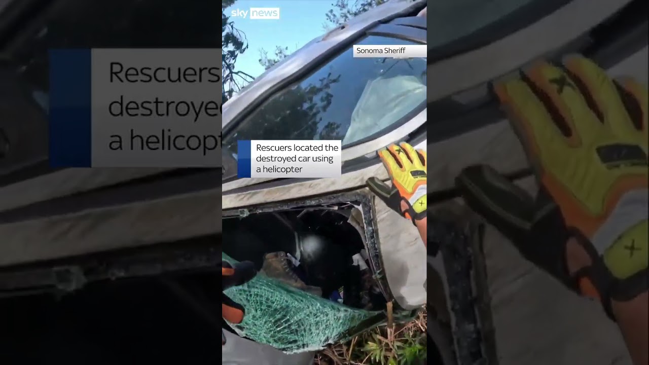 Driver rescued from California cliff