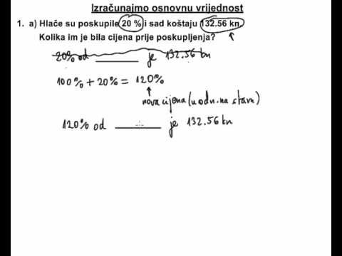 Kako izračunati osnovnu vrijednost - 5. dio - zadan postotak poskupljenja ili sniženja i nova cijena