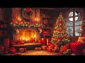 Cozy Christmas Ambience 2024 🎁 Instrumental Christmas Music with Cracking Fireplace
