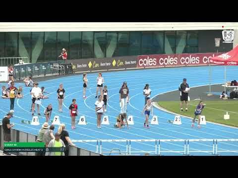 Girls U11 80m Hurdles Heat 2: 2022-23 State Combined Events Championships - Sunday