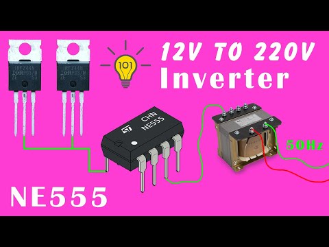 How to make 12v dc to 220v ac Inverter, Inverter 3000 watt, 12v 220v Inverter using 555 timer IC