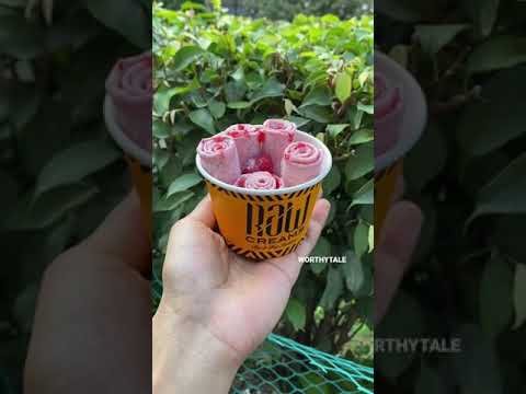 Rasberry Ice Cream Roll || Dessert of the Day || Raw Creams, Rohini, Delhi #worthytale #icecream