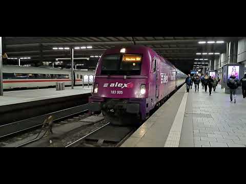 Alexa Br 183 005  Die Länderbahn Alex GmbH  wäre Ausfahrt des Münchner Hauptbahnhof  mit Tonleiter