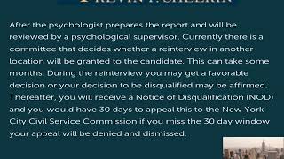 NYPD Psychological Disqualification Appeal Process and Guidelines