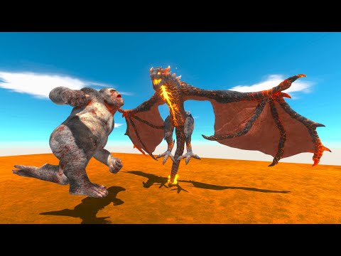 LAVA DRAGON VS ANGRY PRIMATES - Animal Revolt Battle Simulator