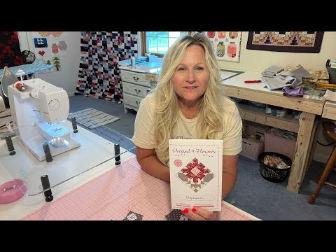 The Pressed Flowers Quilt Along.  Block 1 Delphinium.  Come sew with me.