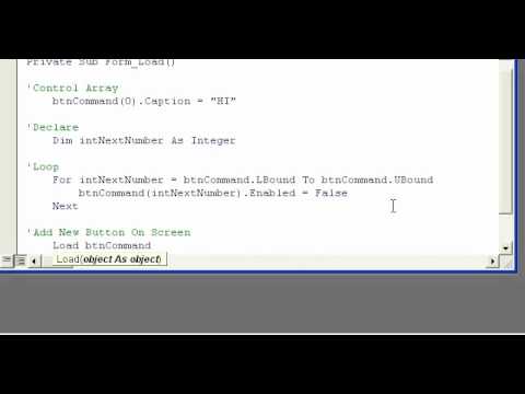Video 13: VB 6 Programming, Control Arrays, Part 2
