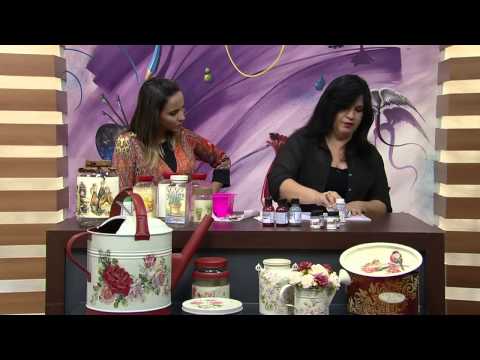 Mulher.com 06/05/2014 - Decupagem em metal e vidro por Celia Bonomi Parte 1