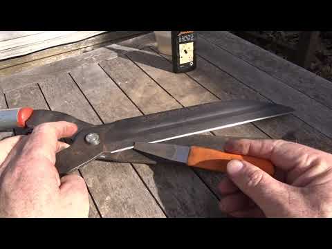 Sharpening and maintaining hedging shears