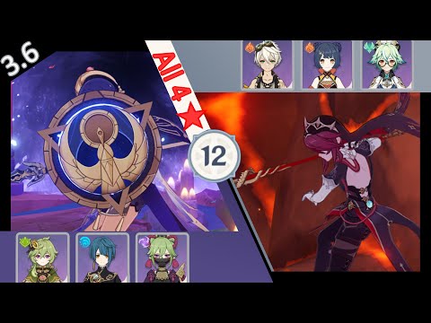 【All 4*】Candace Hyperbloom - Rosaria R Melt【Spiral Abyss 3.6】floor 12 full stars clear (9 stars)