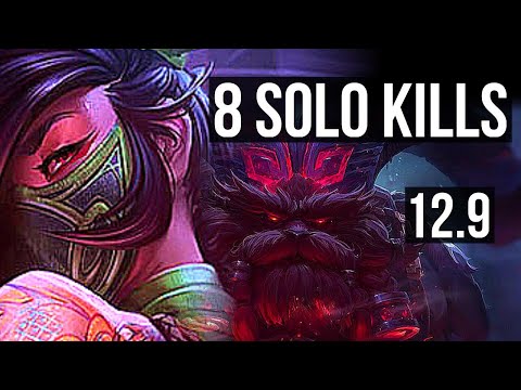AKALI vs ORNN (MID) | 8 solo kills, 1300+ games, 1.4M mastery | BR Diamond | 12.9