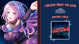 Cover art for I Believe What You Said