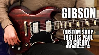 Video thumbnail for Let The Tones Do The Talking... Gibson CS 1961 Les Paul SG Reissue Stop Bar Cherry (Preowned) by Guitar Village