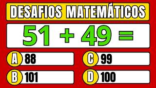 DESAFIO DE MATEMÁTICA 😱 NÍVEL DIFÍCIL ⏰ RESOLVA ANTES DO TEMPO ACABAR