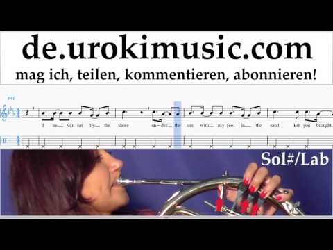 Waldhornunterricht Miley Cyrus - Malibu Noten Lernen Teil#2 um-i995