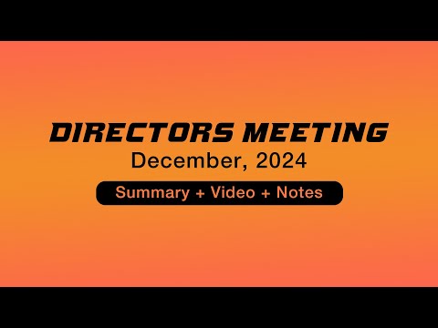 Directors Meeting, December 2024