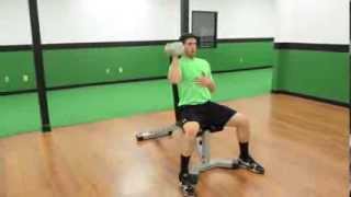 201. Seated Single Arm Dumbbell Shoulder Press