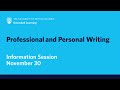 Professional Personal Writing Information Session Course Overview UBC Extended Learning