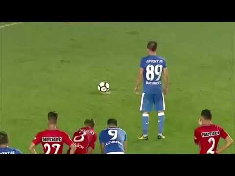 A player from Juventus Bucharest misses his panenka at the 96th minute and gets misleaded