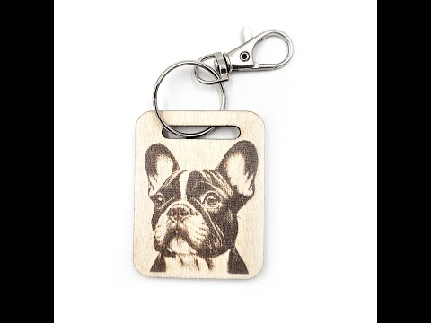 Personalised French Bulldog Wooden Keyring
