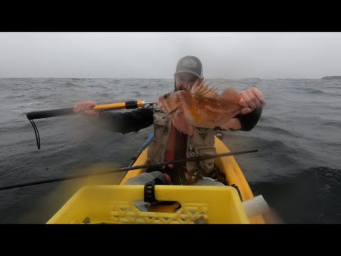 Offshore Kayak Fishing Near Tofino BC || STORMY SEAS