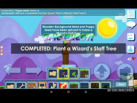 Growtopia - How to make a wizard staff tree!!! (EPIC QUEST)