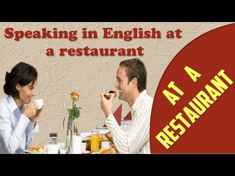 Part of a video titled Speaking in English at a restaurant - Learn to speak English fluently