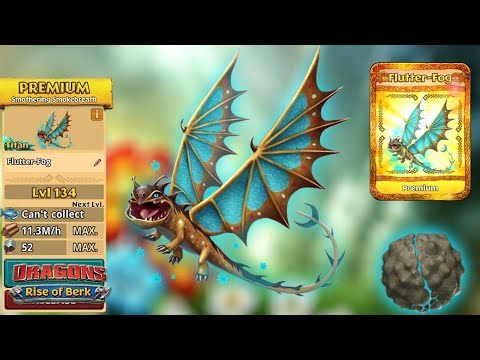 Flutter-Fog (New Premium Smothering Smokebreath) Max Level 134 | Dragons: Rise of Berk