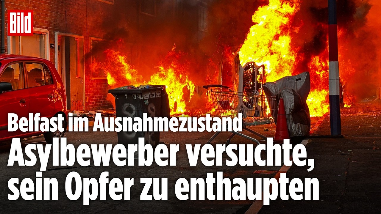 Belfast nach Messerangriff von Asylbewerber im Ausnahmezustand – Proteste eskalieren!