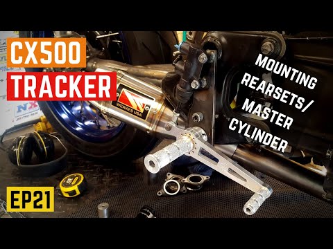 CX500 Tracker Build - Installing Rearsets and Master Cylinder - EP21