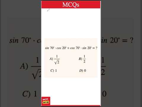 Evaluate sin 70°cos 20°+cos 70°sin 20°=? in 1 min! Trigonometry Concepts explained#shorts #ytshorts