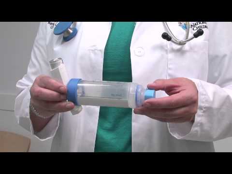 Asthma how-to: How to use an inhaler with a spacer and mouthpiece video modal