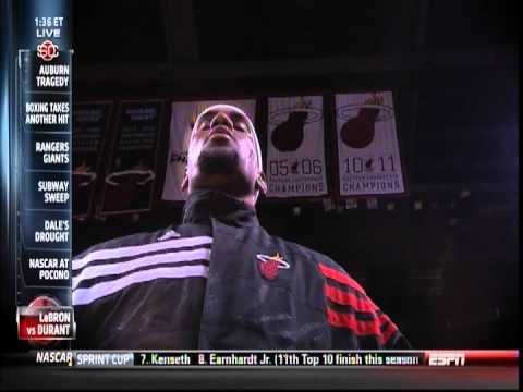 June 11, 2012 - ESPN - Lebron James Vs. Kevin Durant in 2012 NBA Finals