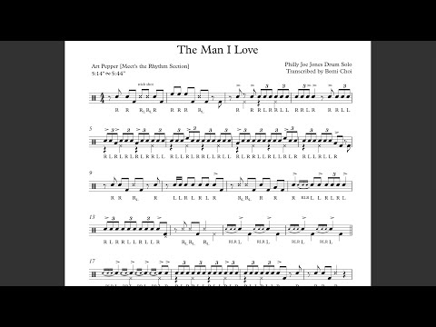 🥁Philly Joe Jones "The Man I Love" Drum Solo Transcription