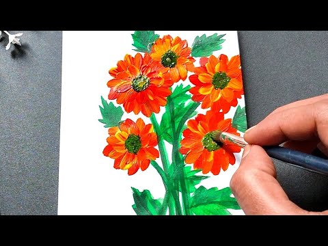 Flower Painting with Acrylic