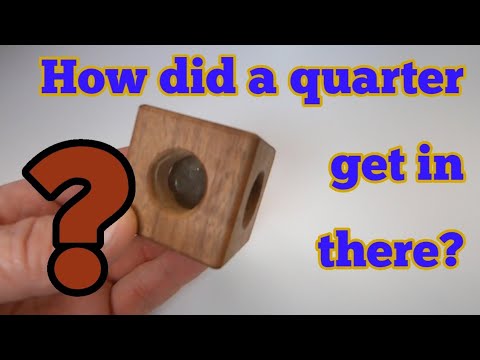 Impossible Quarter Trapped Inside a Block of Wood