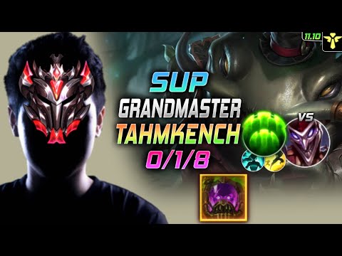 GrandMaster Tahm Kench Support vs Shaco - 천상계 서폿 탐켄치 템트리 룬 터화공 수호자 タム・ケンチ Таам Кенч - LOL KR 11.10