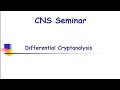 Differential Cryptanalysis | CNS | Information system and security | Security | Cryptanalysis