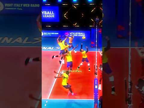 Team Brazil attacks in unison 🇧🇷🔥 #volleyball