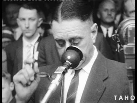 Cover image for Film - Opening of Cat and Fiddle Arcade. Shows the opening ceremony, including crowds, business leaders, Davis family and members of the ABC Orchestra (which played the music arrangement written by Jessie Wakefield)