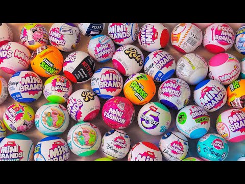90 minutes Mini Brands Oddly Satisfying ASMR | Unboxing 50 capsules Kawaii, Disney Toys, Gross Minis